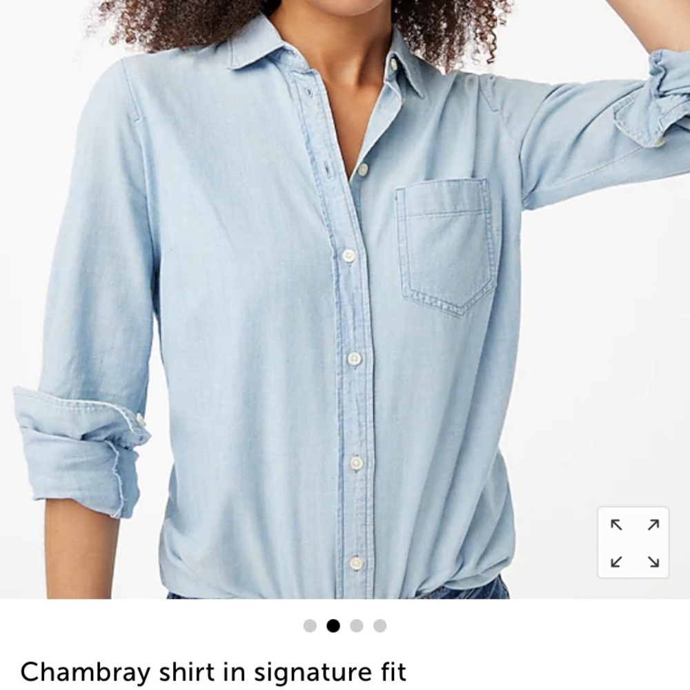 J Crew Chambray Shirt, Signature Fit - Medium